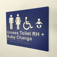 Load image into Gallery viewer, Unisex Accessible Toilet & Baby Change Sign Right Hand