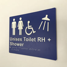 Load image into Gallery viewer, Unisex Accessible Toilet &amp; Shower Sign Right Hand
